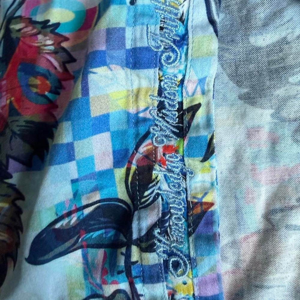 Robert Graham Mens Abstract Floral Print Button Up Shirt Blue Purple Small - Picture 4 of 6